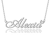 Alexia Heart Name Necklace Silver Stainless Steel
