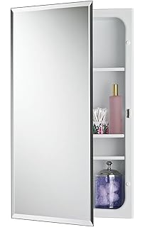 Amazon Com Zaca Spacecab Nunki Recessed Beveled Edge Medicine Cabinet 16 W X 26 L Home Kitchen