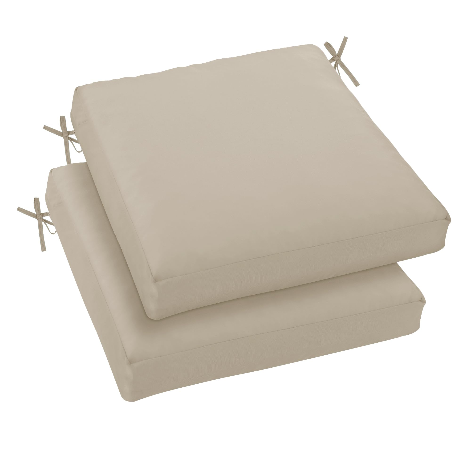Photo 1 of Outdoor Chair Cushions Set of 2, 19" x 19" Waterproof Patio Furniture Cushions with Removable, Machine-Washable, Fade-Resistant Covers – Cream, Square