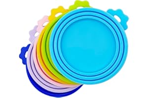 IVIA PET Food Can covers | 6 Pack Silicone Can Lids for Dog and Cat Food | Universal BPA Free | One Can Cap Fit Most Standard Size Canned Dog Cat Food