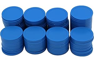 HAKITAROOM 35MM/1.37-inch Box of 120 Counting Coins for Poker Chips and Game Coins (Light Blue, 35MM/1.37-inch)