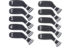 Scott Edward 10Pcs Golf Iron Headcover Set Washable & Durable Adorable Socks Shape Golf Club Irons Head Protector,Numbers fro
