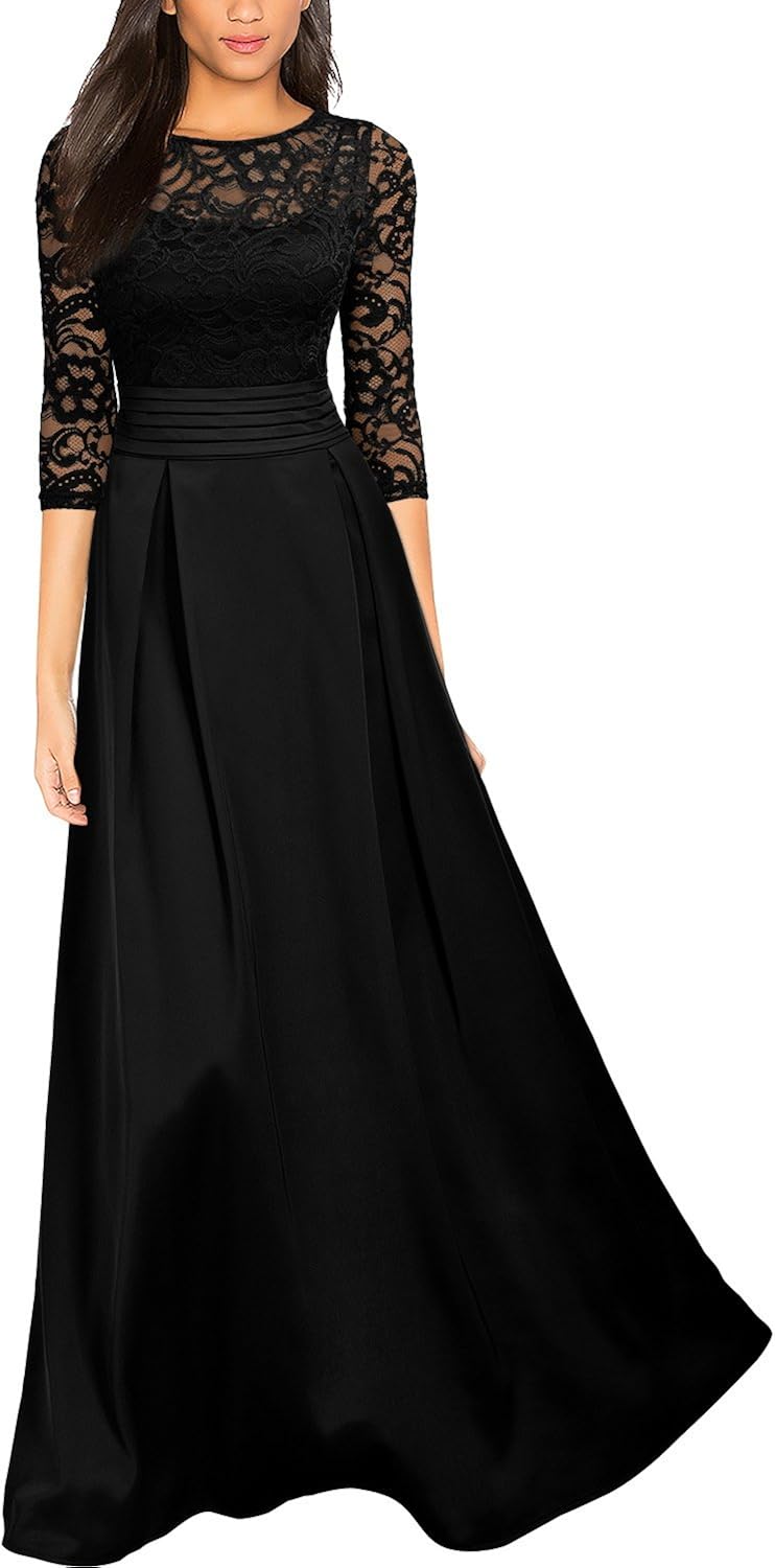 rephyllis women's retro floral lace vintage bridesmaid wedding long dress