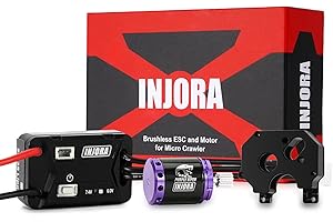 INJORA MBL32 G2 Waterproof Brushless ESC & 1721 Purple Viper Outrunner Motor for 1/24 Axial SCX24 Upgrade