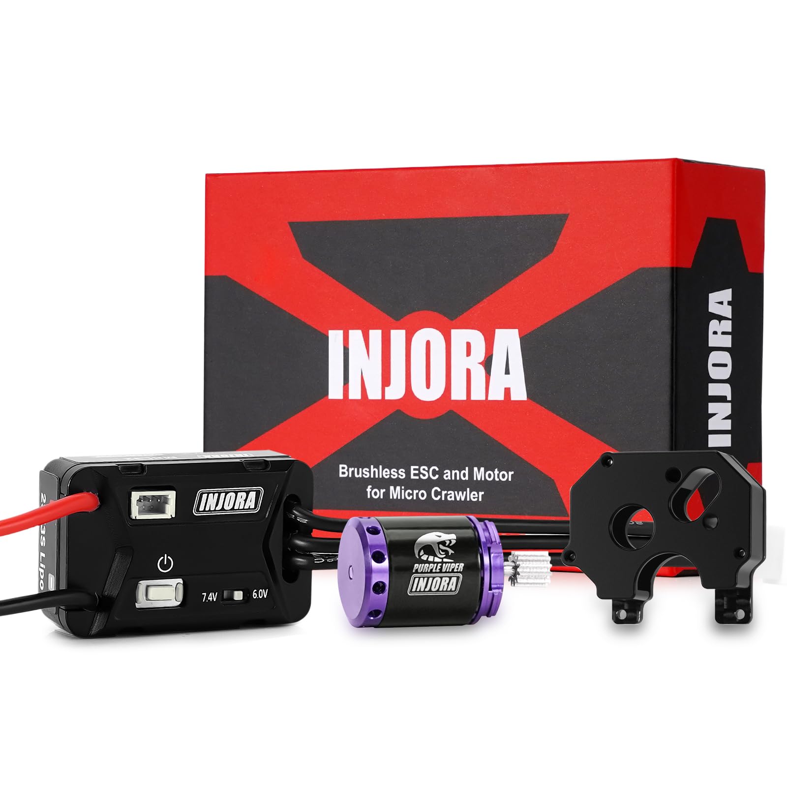 Photo 1 of INJORA MBL32 G2 Waterproof Brushless ESC & 1721 Purple Viper Outrunner Motor for 1/24 Axial SCX24 Upgrade
