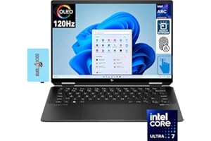 HP Newest Spectre x360 2-in-1 Laptop 14.0" OLED 120 Hz Touchscreen 2.8K (14th Gen 16-Core Intel Ultra 7-155H, 16GB, 1TB SSD, Backlit KB, FP, 2 Thunderbolt 4, Win 11 Pro) w/DKZ Hub USB Port Expander