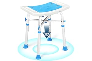 HEALTH LINE MASSAGE PRODUCTS Bariatric Shower Chair 500lbs,Padded Shower Stool for Inside Shower,Shower Bench with 6 Height Adjustable Tube,FSA/HSA Eligible