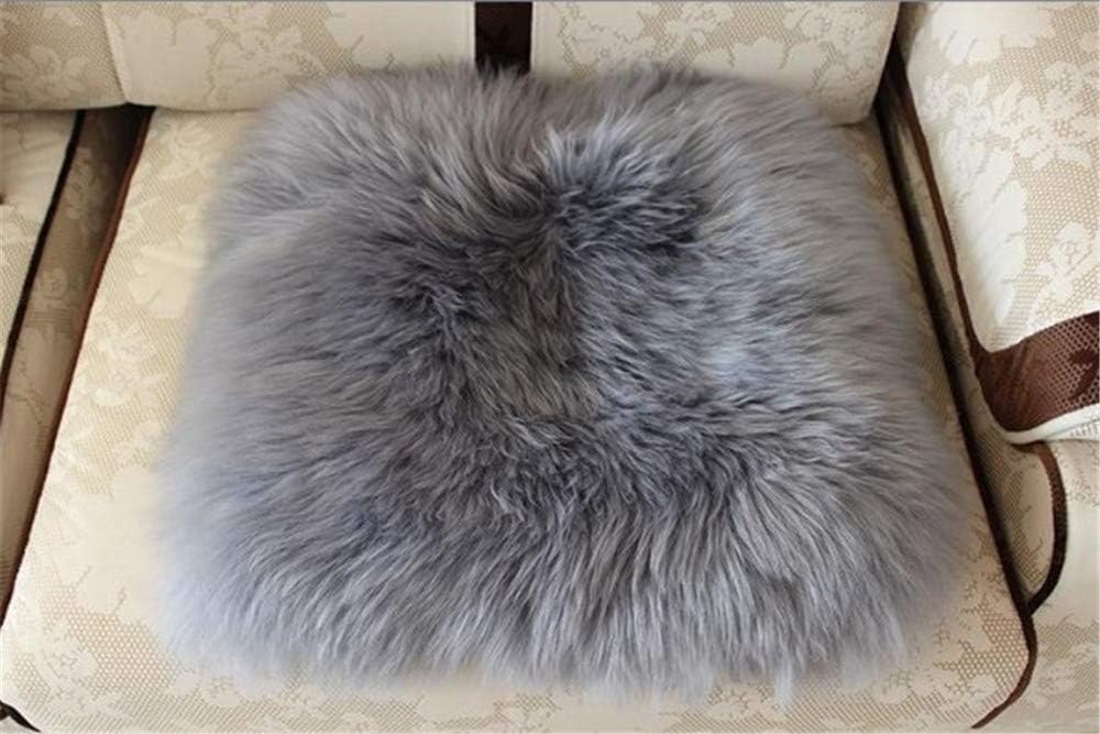 Amazon Com Winter Fur Chair Mat Long Hair Genuine Sheepskin Rug 4040cm Sheep Fur Chair Pad Sofa Mat For Home Decor Skin Seat Cushion Grey 2ftx2ft Kitchen Dining