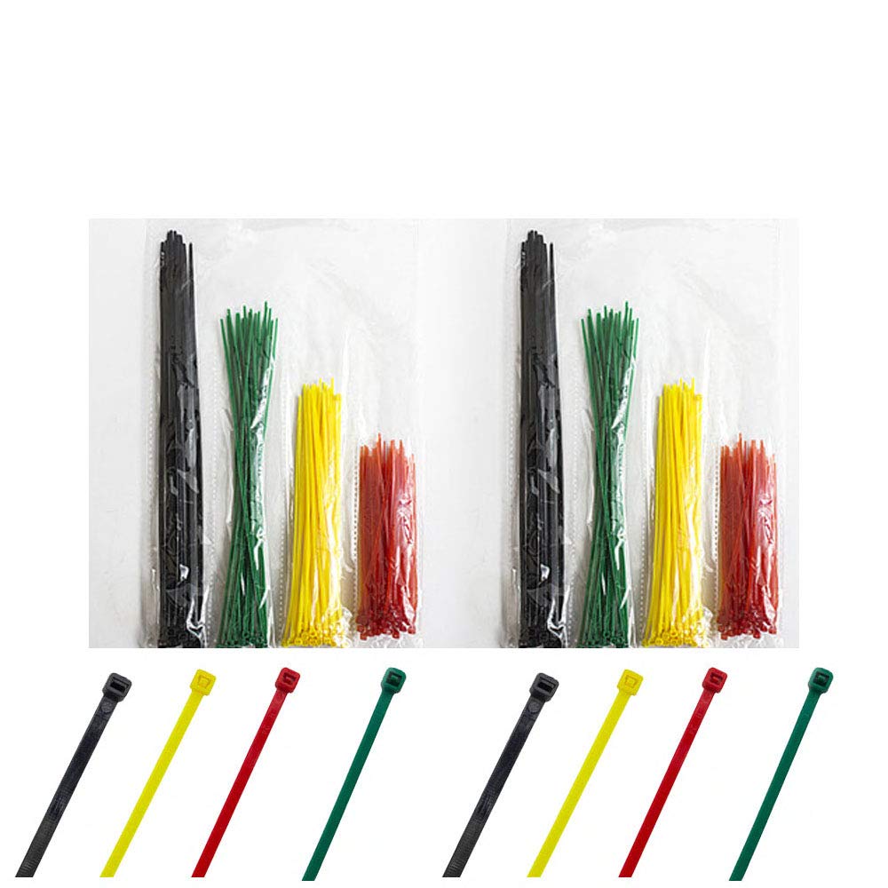 NUZAMAS [ Total 240 Pieces] Cable Ties, 2.5mm Wide, Mixed Size, 100mm, 120mm, 150mm, 200mm, Long Nylon Plastic Heavy Duty Zip Ties, Flexible Cable Tidies Slipknot Straps