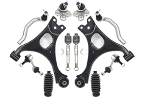 FRENZYBRO 12 Pcs Suspension Lower Control Arm Ball Joint Sway Bar Link Tie Rod Kit Compatible With 2006-2011 Honda Civic