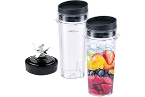 ABTER Replacement Parts for Nutri Ninja, 6Fin Blender Male Blade and cups Set for Blender BL660 BL770 BL780 BL740 etc. (5-pack)