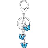 HAISWET Letter Initial Keychain Butterfly Purse Charm Keyring Accessory Cute Keychain for Backpack