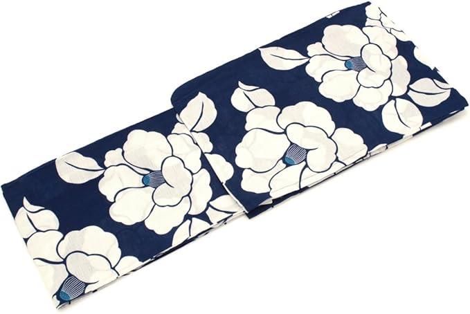 Amazon ソウビエン レディース浴衣 Bonheur Saisons ボヌールセゾン 紺色 ネイビー 大柄椿 ツバキ モダン 花柄 綿 コットン 夏祭り 花火大会 女性用 仕立て上がり 浴衣 通販