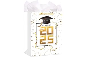 FLYAB Class of 2025 Graduation Gift Bags - 13" Large Congratulations Bag with Tissue Paper Handle for High School College Graduates Grad Party Favors School Celebrations