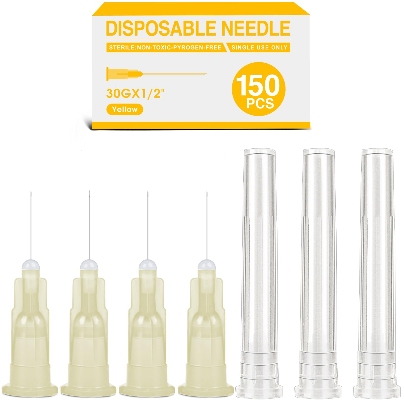 Photo 1 of 150 Pack 30 Ga 0.5 Inch Luer Lock, Lab Accessories, Industrial Dispensing Accessories, Individually Packaged