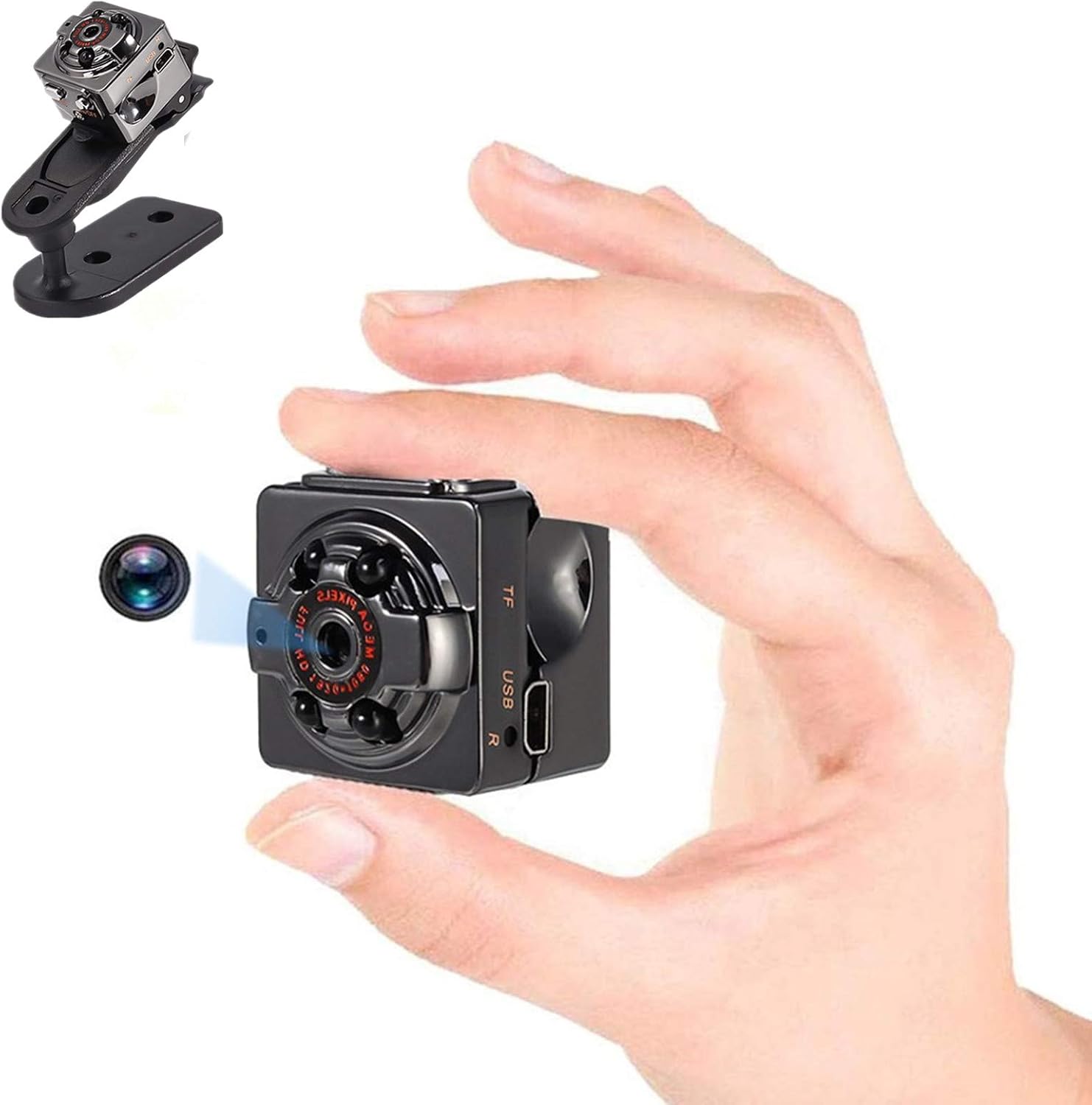 Mini Caméra Espion Cachée - Full HD 1080P, WiFi, Vision Nocturne, Détection De Mouvement - Pour Intérieur Et Extérieur