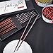 Antner 5 Pairs Hardwood Chopsticks Reusable Japanese Style Natural Wood Chop Stick Hand-Carved Chopstick Gift Set, 9 Inches