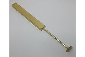 KITCHEN INVENTIONS Designer Wardrobe Reversible Closet Valet Rod 11.75" or 13.75" Length with 8.5" Retractable Pullout Extension and Installation Hardware (Matte Brass, 11.75 Inch Long)