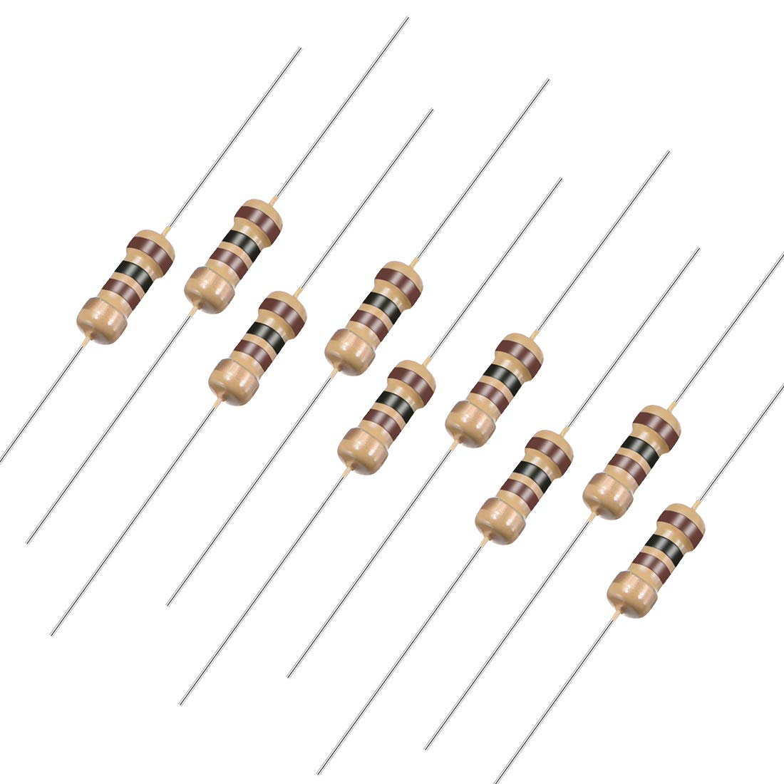 Sourcingmap 100Pcs 100 Ohm Resistor, 1/4W 5% Tolerance Carbon Film Resistors, 4 Bands for DIY Electronic Projects and Experiments