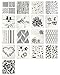 Hyamass 17pcs Mix Pattern Square Shape Hollow Out Painting Stencils Drawing Templates