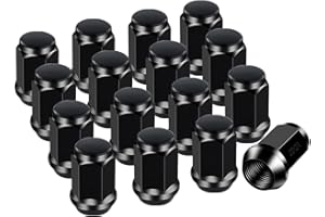 CLUBRALLY Golf Cart Wheel Lug Nut Kit for EZGO, Club Car, 1/2-20 Size 16 Packs Chrome/Black