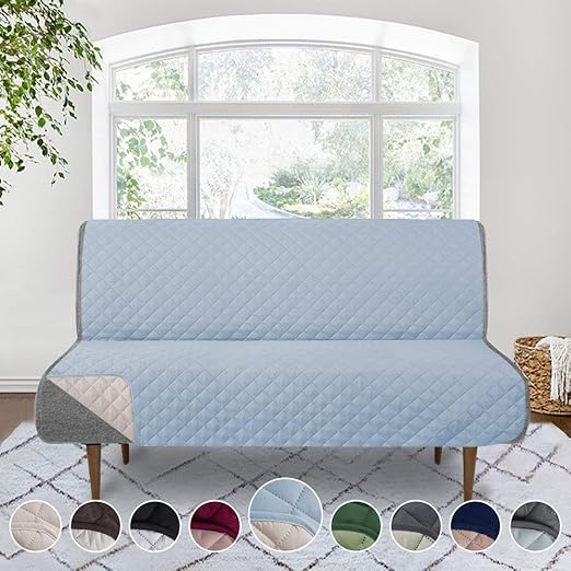 Amazon Com Rhf Reversible Futon Cover Futon Cover Futon Cover For Dogs Pet Cover For Futon Futon Slipcover Futon Protector Machine Washable Dryer Safe Double Diamond Quilted Futon Seafoam Beige Home Kitchen