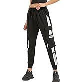 MEINVQIAOTI Black Cargo Pants for Women Straight Hip-hop and Thin Casual Techwear Women Baggy Pants