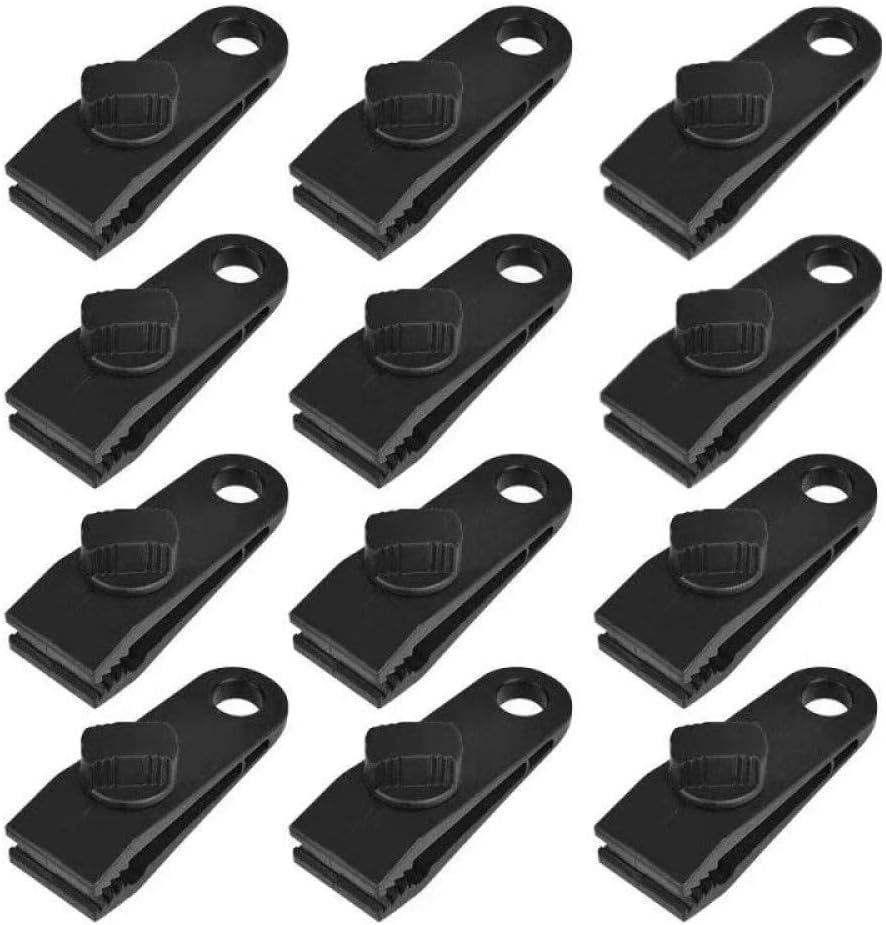 Nomiou 12Pack Heavy Duty Tarp Clips,Secures Tarps,Tents,Awnings,Banners or Covers,Locking Clamp
