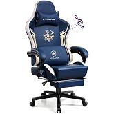GTPLAYER Gaming Chair with Bluetooth Speakers and Footrest, Dragon Series Video Game Chair ，Heavy Duty, Ergonomic, Esports Computer Office Chair Blue (Royal Blue)
