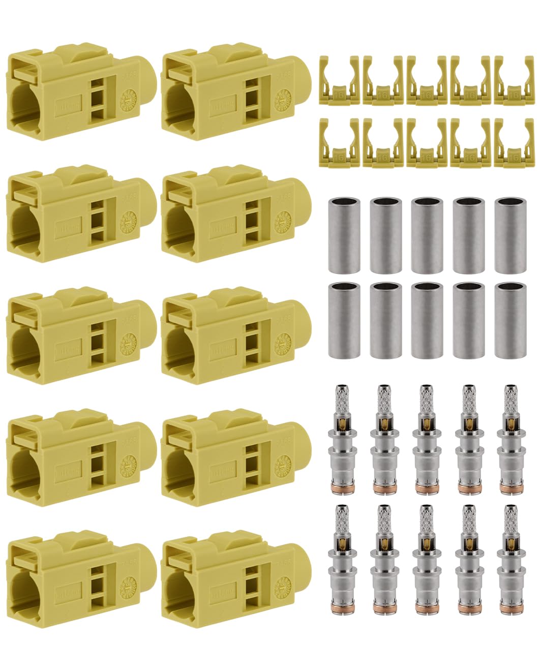 Vecys Fakra K Type Female Crimp Connectors Fakra K Curry Female Jack Crimp Connectors for RG316 RG174 VLMR100 Cable