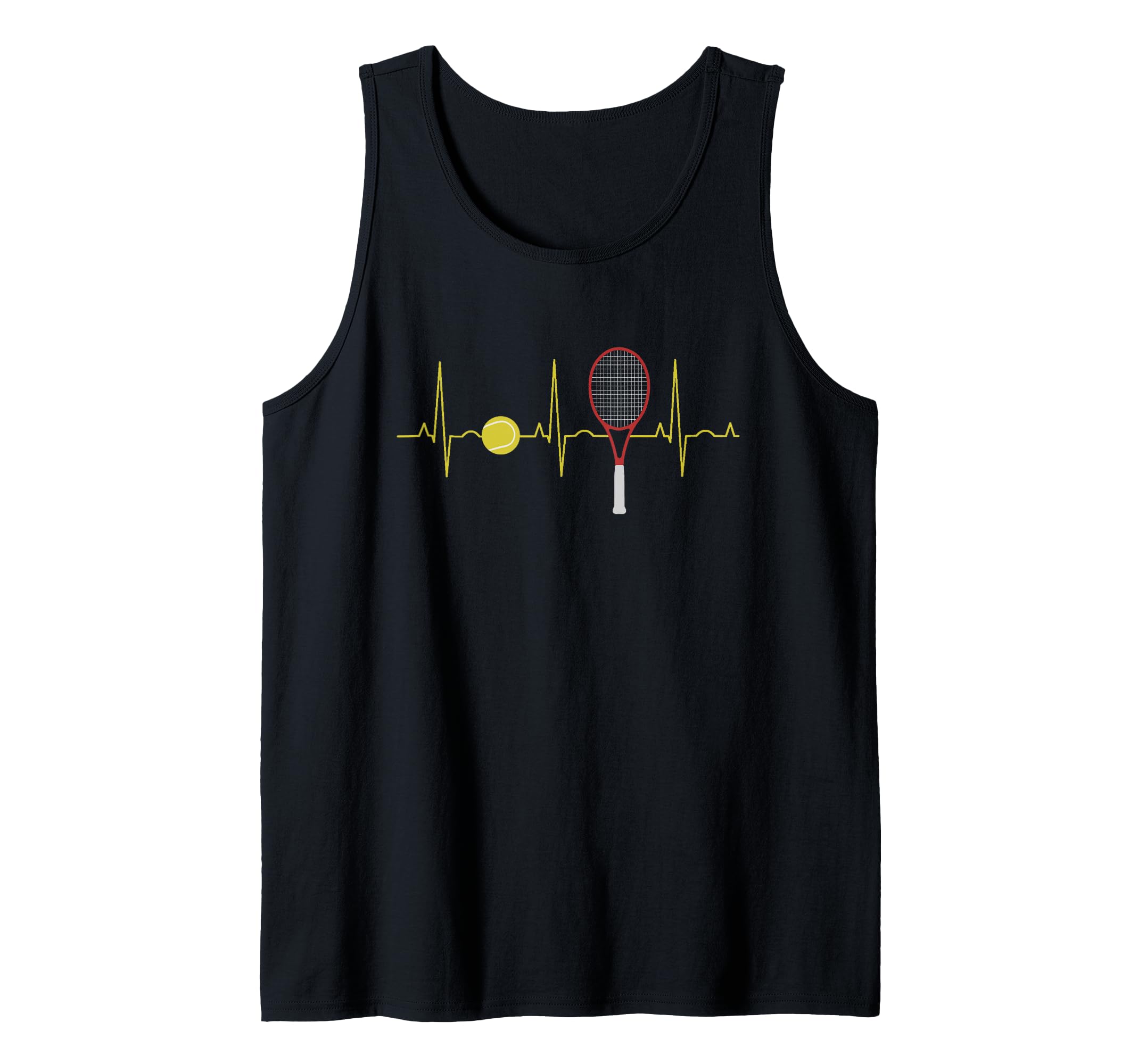 Tennis Player Retro Sport Racket & Tennis Ball Heartbeat Tank Top