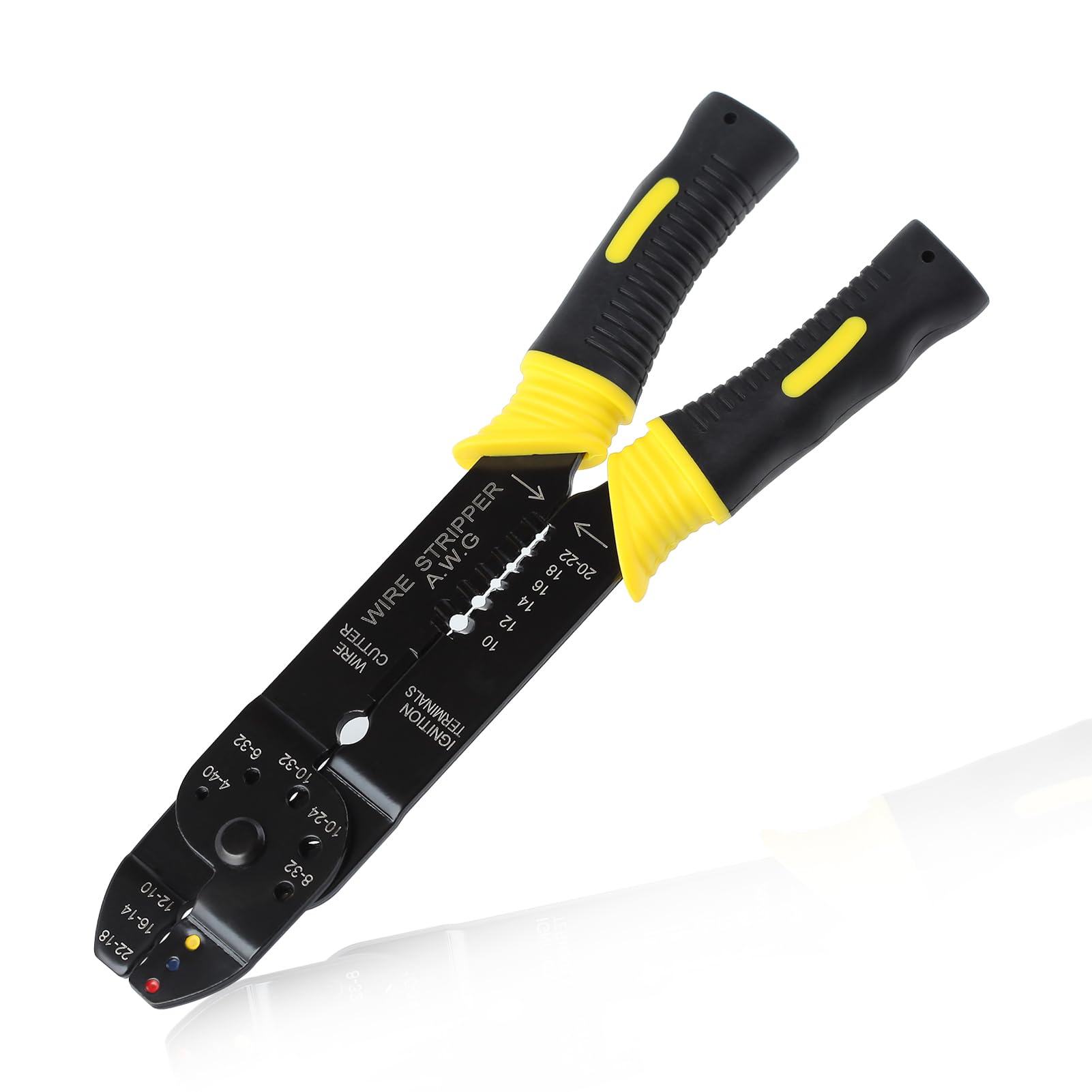 LEONTOOL Multi-Tool Electric Wire Stripper & Wire Cutter - Strips Solid & Stranded Wires 10-22 AWG, for Both Insulated & Non-insulated Terminals