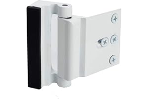 TOYFUL Door Reinforcement Lock with 4 Screws, Home Security Door Lock Stop for Toddler, Childproof Door Lock Night Lock Withstand 800 Lbs White
