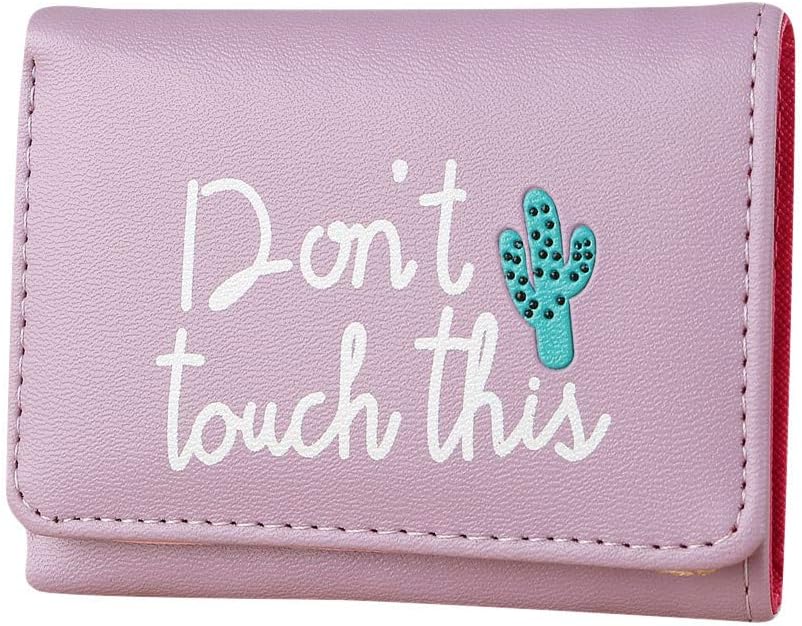 LEvifun Women Wallet Bifold Short Short Cactus Coin Purse Girls Mini Handbag Phone Bag Money Pouch Retro Vintage Credit Card Holder Key Ring Change Purse Pocket for Women Teen Girl (Purple)