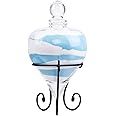 Heart Shaped Unity Sand Vase with Metal Stand Wedding Unity Set Sand Ceremony Kit for Wedding Gifts for Couples 2024 (with White and Blue Sand)