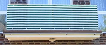 Dunkelgrün&Weiß 6 x 0,9m Balkonsichtschutz, Balkonverkleidung, Windschutz, Sichtschutz und UV-Schutz für Balkon, Gartenanlage