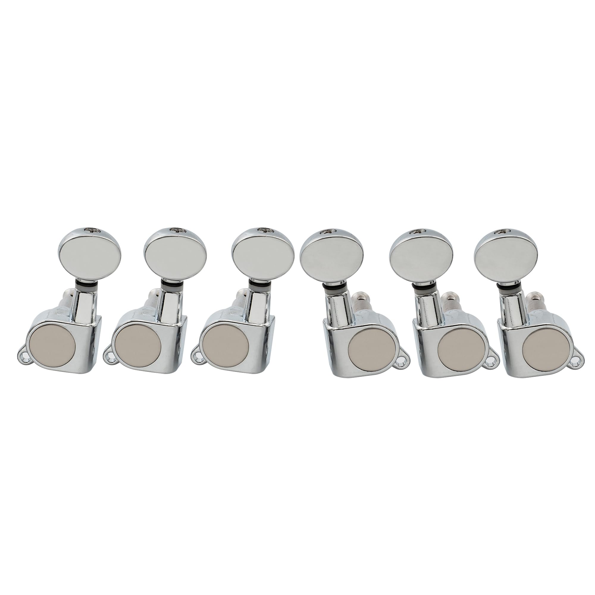 Musiclily 3+3 Sealed Guitar Tuners Tuning Pegs Keys Machine Heads Set, Kidney Button Chrome — image 1