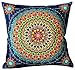 Andreannie European Colorful Retro Floral Bohemian Ethnic Style Moroccan Navy Blue Cotton Linen Home Throw Pillow Case Personalized Cushion Cover New Home Office Decorative Square 18 X 18 Inches¡­
