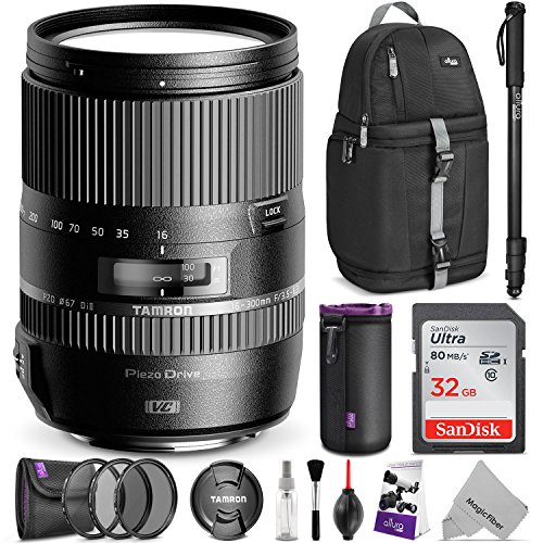 Tamron 16-300mm F/3.5-6.3 Di II VC PZD Macro Lens For NIKON DSLR Cameras W/Advanced Photo And Travel Bundle