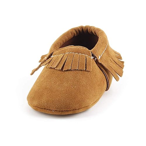 OOSAKU Baby-Mädchen-Säuglingskleinkind-weiche alleinige Quasten-Mokassins Rutschfeste erste Wanderer-Krippen-Schuhe
