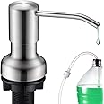 Soap Dispenser for Kitchen Sink, SonTiy Kitchen Dish Soap Dispenser Pump Brushed Stainless Steel Liquid Soap Dispenser with 47" No-Spill Extension Tube with Check Valve+17 OZ Bottle, Powerful Suction
