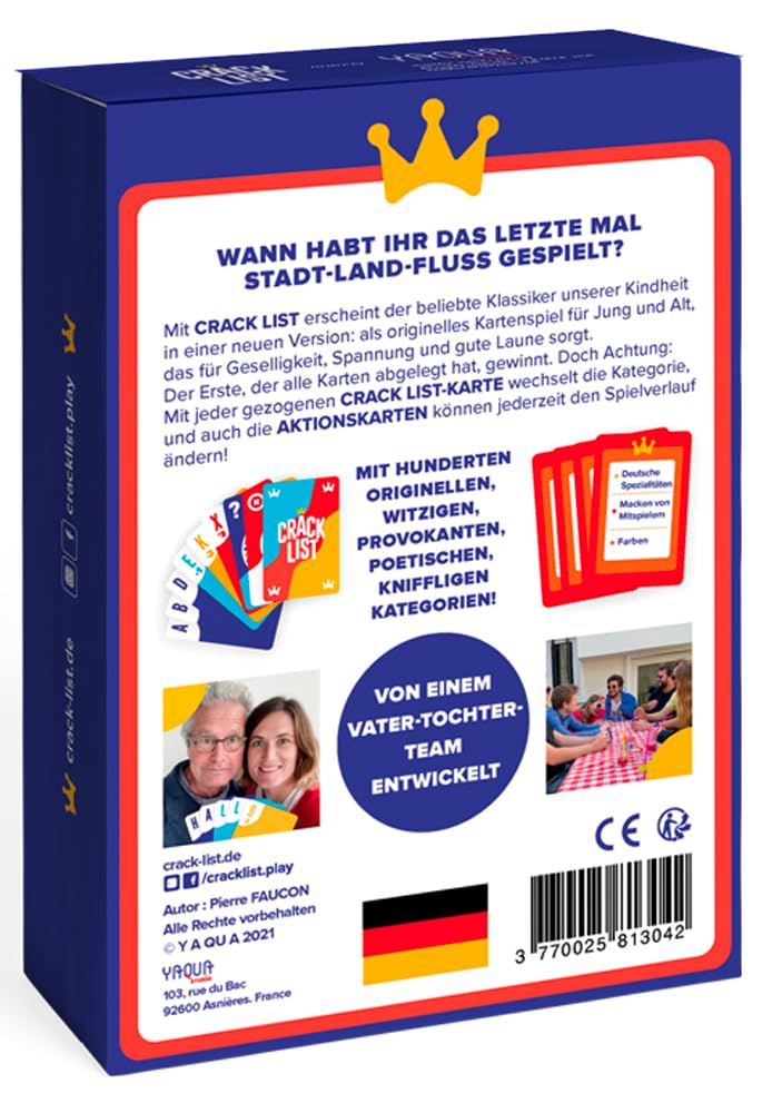 CRACK LIST – Stadt Land Fluss Kartenspiel | Lustiges Familienspiel für 2-8 Spieler | Gesellschaftsspiel ab 10 Jahren | Partyspiel für Erwachsene & Kinder | 30 Minuten | Deutsch 8