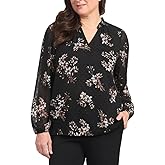 Hilary Radley Women's Long Sleeve Blouse Shirt