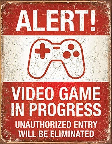 Desperate Enterprise Video Game in Progress Tin Sign