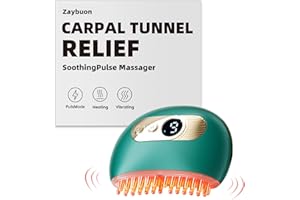 Zaybuon Carpal Tunnel Relief Massager – Hand Massager for Arthritis and Carpal Tunnel, Tennis Elbow, Wrist & Thumb Pain, Instant Pain Relief for Muscle, Joint & Nerve with Heat, Vibration (Green)