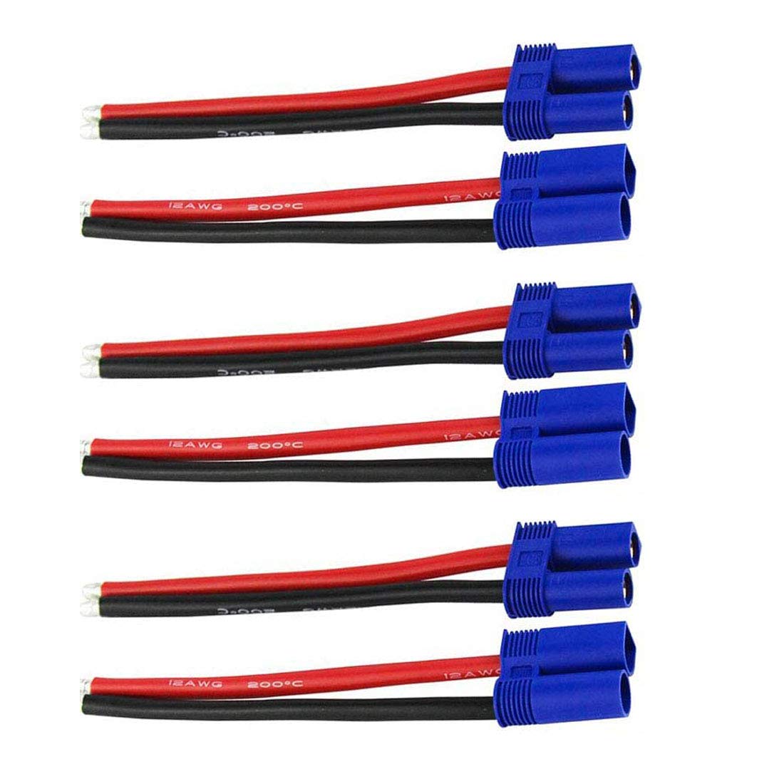 3 Pairs EC5 5.0mm Male Female Banana Connector with 12awg Silicone Wire 3.93 inch for RC ESC Charger Hobby Lipo Battery