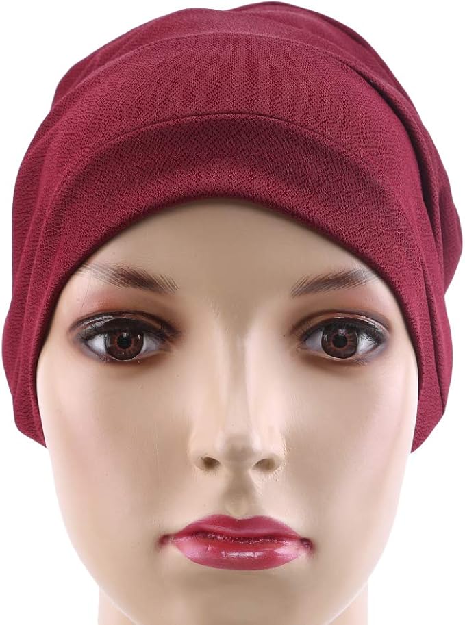 Amazon Moonring ニット帽 ターバンキャップ 通気性 無地 前髪固定 伸縮性 柔らかい 男女兼用 汗止め ワインレッド ニット 通販