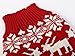 Lanyarco Red Christmas Dog Sweater Reindeer Holiday Festive Dog Christmas Sweater for Dogs Male Female, L Size Large Back Length 16