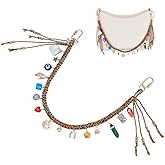 PH PandaHall Rope Braided Keychain Heart Sun Flower Key Ring Beaded Woven Wrist Strap Lanyard Rhinestone Purse Charm Carabiner Knot Lanyard Chain for Purse Handbag Backpacks Mobile Phone Decorations