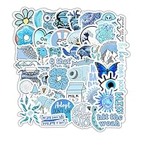 NF Orange 50 pcs Vsco Water Bottle Laptop Stickers Packs, Waterproof Trendy Aesthetic Blue Vinyl Cute Stickers Pack for Teens Phone Luggage, Car (B)